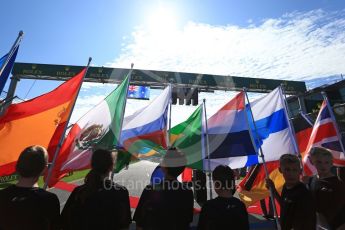 World © Octane Photographic Ltd. Formula 1 - Australian Grand Prix - Grid. Flags of the drivers on the grid. Albert Park Circuit. Sunday 26th March 2017. Digital Ref: 1801LB2D5475