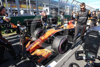 World © Octane Photographic Ltd. Formula 1 - Australian Grand Prix - Grid. Fernando Alonso - McLaren Honda MCL32. Albert Park Circuit. Sunday 26th March 2017. Digital Ref: 1801LB2D5494