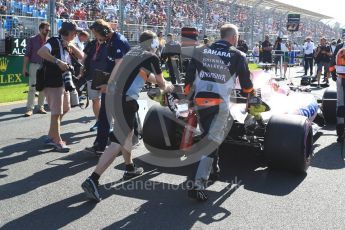 World © Octane Photographic Ltd. Formula 1 - Australian Grand Prix - Grid. Sergio Perez - Sahara Force India VJM10. Albert Park Circuit. Sunday 26th March 2017. Digital Ref: 1801LB2D5506