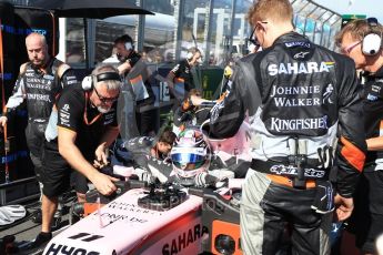 World © Octane Photographic Ltd. Formula 1 - Australian Grand Prix - Grid. Sergio Perez - Sahara Force India VJM10. Albert Park Circuit. Sunday 26th March 2017. Digital Ref: 1801LB2D5514