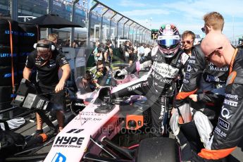 World © Octane Photographic Ltd. Formula 1 - Australian Grand Prix - Grid. Sergio Perez - Sahara Force India VJM10. Albert Park Circuit. Sunday 26th March 2017. Digital Ref: 1801LB2D5526