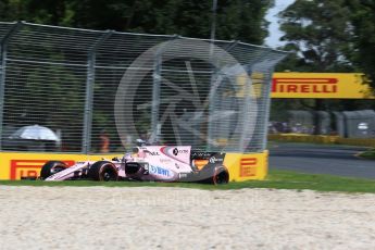 World © Octane Photographic Ltd. Formula 1 - Australian Grand Prix - Practice 1. Sergio Perez - Sahara Force India VJM10. Albert Park Circuit. Friday 24th March 2017. Digital Ref: 1793LB2D4179