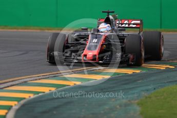 World © Octane Photographic Ltd. Formula 1 - Australian Grand Prix - Practice 2. Romain Grosjean - Haas F1 Team VF-17. Albert Park Circuit. Friday 24th March 2017. Digital Ref: 1794LB1D2184