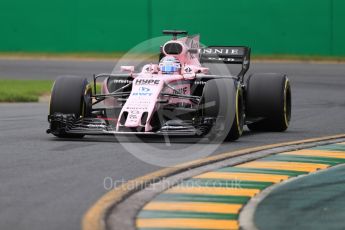 World © Octane Photographic Ltd. Formula 1 - Australian Grand Prix - Practice 2. Sergio Perez - Sahara Force India VJM10. Albert Park Circuit. Friday 24th March 2017. Digital Ref: 1794LB1D2367