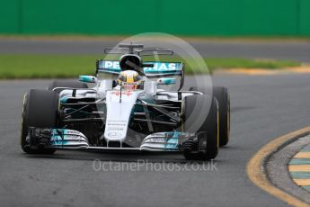 World © Octane Photographic Ltd. Formula 1 - Australian Grand Prix - Practice 2. Lewis Hamilton - Mercedes AMG Petronas F1 W08 EQ Energy+. Albert Park Circuit. Friday 24th March 2017. Digital Ref: 1794LB1D2445