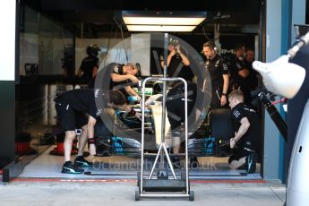 World © Octane Photographic Ltd. Formula 1 - Australian Grand Prix - Pit Lane. Mercedes AMG Petronas F1 W08 EQ Energy+. Albert Park Circuit. Friday 24th March 2017. Digital Ref: 1792LB1D0123