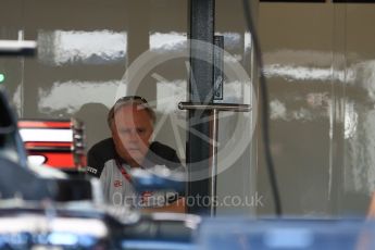 World © Octane Photographic Ltd. Formula 1 - Australian Grand Prix - Pit Lane. Gene Haas - Haas F1 Team VF-17. Albert Park Circuit. Friday 24th March 2017. Digital Ref: 1792LB1D0378