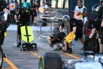 World © Octane Photographic Ltd. Formula 1 - Australian Grand Prix - Pit Lane. Mercedes AMG Petronas F1 W08 EQ Energy+. Albert Park Circuit. Friday 24th March 2017. Digital Ref: 1792LB1D0554