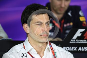 World © Octane Photographic Ltd. Formula 1 - Australian Grand Prix - FIA Team Press Conference. Toto Wolff - Executive Director & Head of Mercedes-Benz Motorsport. Albert Park Circuit. Friday 24th March 2017. Digital Ref: 1795LB1D2893