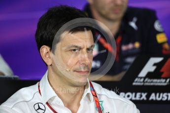 World © Octane Photographic Ltd. Formula 1 - Australian Grand Prix - FIA Team Press Conference. Toto Wolff - Executive Director & Head of Mercedes-Benz Motorsport. Albert Park Circuit. Friday 24th March 2017. Digital Ref: 1795LB1D2904