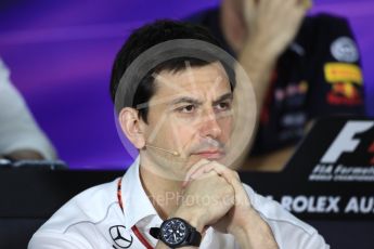 World © Octane Photographic Ltd. Formula 1 - Australian Grand Prix - FIA Team Press Conference. Toto Wolff - Executive Director & Head of Mercedes-Benz Motorsport. Albert Park Circuit. Friday 24th March 2017. Digital Ref: 1795LB1D2942