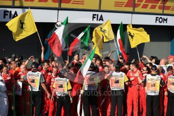 World © Octane Photographic Ltd. Formula 1 - Australian Grand Prix - Podium. Sebastian Vettel - Scuderia Ferrari team. Albert Park Circuit. Sunday 26th March 2017. Digital Ref: 1803LB1D6931