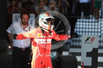 World © Octane Photographic Ltd. Formula 1 - Australian Grand Prix - Podium. Sebastian Vettel - Scuderia Ferrari SF70H. Albert Park Circuit. Sunday 26th March 2017. Digital Ref: 1803LB1D6976
