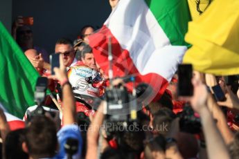 World © Octane Photographic Ltd. Formula 1 - Australian Grand Prix - Podium. Sebastian Vettel - Scuderia Ferrari SF70H. Albert Park Circuit. Sunday 26th March 2017. Digital Ref: 1803LB1D7019