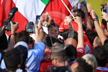 World © Octane Photographic Ltd. Formula 1 - Australian Grand Prix - Podium. Sebastian Vettel - Scuderia Ferrari SF70H. Albert Park Circuit. Sunday 26th March 2017. Digital Ref: 1803LB1D7177