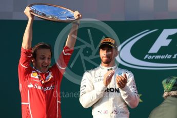 World © Octane Photographic Ltd. Formula 1 - Australian Grand Prix - Podium. Lewis Hamilton - Mercedes AMG Petronas F1 W08 EQ Energy+. Albert Park Circuit. Sunday 26th March 2017. Digital Ref: 1803LB1D7559