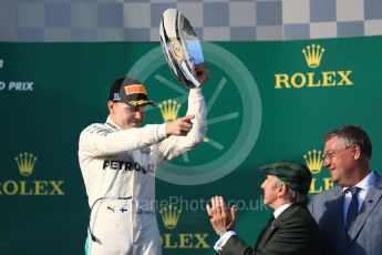 World © Octane Photographic Ltd. Formula 1 - Australian Grand Prix - Podium. Valtteri Bottas - Mercedes AMG Petronas F1 W08 EQ Energy+. Albert Park Circuit. Sunday 26th March 2017. Digital Ref: 1803LB1D7616