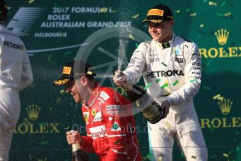 World © Octane Photographic Ltd. Formula 1 - Australian Grand Prix - Podium. Sebastian Vettel - Scuderia Ferrari SF70H. Albert Park Circuit. Sunday 26th March 2017. Digital Ref: 1803LB1D7763