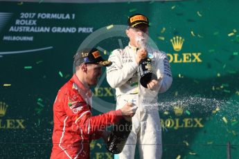 World © Octane Photographic Ltd. Formula 1 - Australian Grand Prix - Podium. Sebastian Vettel - Scuderia Ferrari SF70H. Albert Park Circuit. Sunday 26th March 2017. Digital Ref: 1803LB1D7771