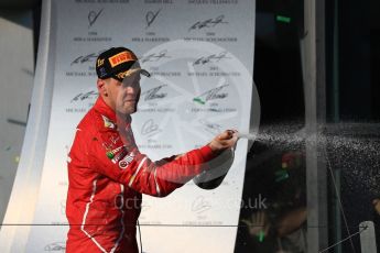 World © Octane Photographic Ltd. Formula 1 - Australian Grand Prix - Podium. Sebastian Vettel - Scuderia Ferrari SF70H. Albert Park Circuit. Sunday 26th March 2017. Digital Ref: 1803LB1D7778
