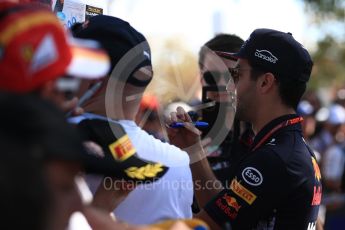 World © Octane Photographic Ltd. Formula 1 - Australian Grand Prix - Melbourne Walk. Daniel Ricciardo - Red Bull Racing RB13. Albert Park Circuit. Saturday 25th March 2017. Digital Ref: 1796LB1D3176