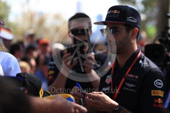 World © Octane Photographic Ltd. Formula 1 - Australian Grand Prix - Melbourne Walk. Daniel Ricciardo - Red Bull Racing RB13. Albert Park Circuit. Saturday 25th March 2017. Digital Ref: 1796LB1D3180