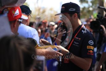 World © Octane Photographic Ltd. Formula 1 - Australian Grand Prix - Melbourne Walk. Daniel Ricciardo - Red Bull Racing RB13. Albert Park Circuit. Saturday 25th March 2017. Digital Ref: 1796LB1D3183