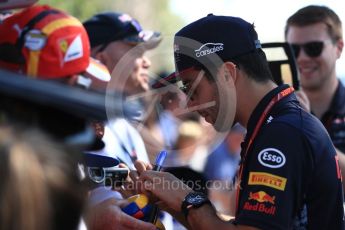World © Octane Photographic Ltd. Formula 1 - Australian Grand Prix - Melbourne Walk. Daniel Ricciardo - Red Bull Racing RB13. Albert Park Circuit. Saturday 25th March 2017. Digital Ref: 1796LB1D3193