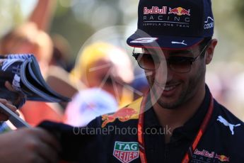 World © Octane Photographic Ltd. Formula 1 - Australian Grand Prix - Melbourne Walk. Daniel Ricciardo - Red Bull Racing RB13. Albert Park Circuit. Saturday 25th March 2017. Digital Ref: 1796LB1D3221