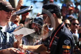 World © Octane Photographic Ltd. Formula 1 - Australian Grand Prix - Melbourne Walk. Daniel Ricciardo - Red Bull Racing RB13. Albert Park Circuit. Saturday 25th March 2017. Digital Ref: 1796LB1D3227