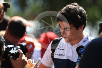 World © Octane Photographic Ltd. Formula 1 - Australian Grand Prix - Melbourne Walk. Lance Stroll - Williams Martini Racing FW40. Albert Park Circuit. Saturday 25th March 2017. Digital Ref: