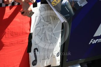 World © Octane Photographic Ltd. Formula 1 - Australian Grand Prix - Melbourne Walk. Fans sign - Bring Back V10. Albert Park Circuit. Saturday 25th March 2017. Digital Ref: 1796LB1D3251