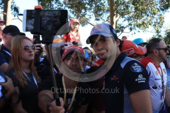 World © Octane Photographic Ltd. Formula 1 - Australian Grand Prix - Melbourne Walk. Carlos Sainz - Scuderia Toro Rosso STR12. Albert Park Circuit. Saturday 25th March 2017. Digital Ref: 1796LB2D4864