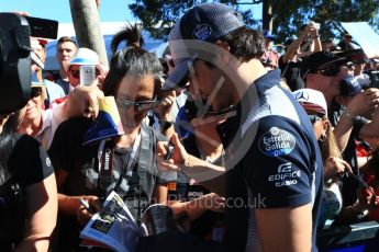 World © Octane Photographic Ltd. Formula 1 - Australian Grand Prix - Melbourne Walk. Carlos Sainz - Scuderia Toro Rosso STR12. Albert Park Circuit. Saturday 25th March 2017. Digital Ref: 1796LB2D4871