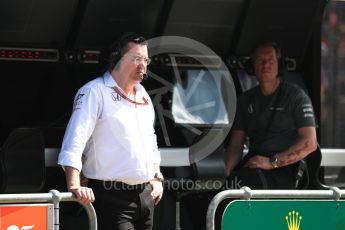 World © Octane Photographic Ltd. Formula 1 - Australian Grand Prix - Practice 3. Eric Boullier - Racing Director of McLaren Honda. Albert Park Circuit. Saturday 25th March 2017. Digital Ref: 1797LB1D3715