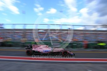World © Octane Photographic Ltd. Formula 1 - Australian Grand Prix - Practice 3. Sergio Perez - Sahara Force India VJM10. Albert Park Circuit. Saturday 25th March 2017. Digital Ref: 1797LB2D5081