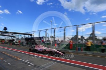 World © Octane Photographic Ltd. Formula 1 - Australian Grand Prix - Practice 3. Sergio Perez - Sahara Force India VJM10. Albert Park Circuit. Saturday 25th March 2017. Digital Ref: 1797LB2D5134