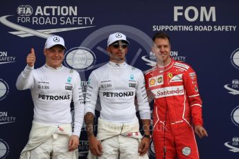 World © Octane Photographic Ltd. Formula 1 - Australian Grand Prix - Qualifying. Lewis Hamilton - Mercedes AMG Petronas F1 W08 EQ Energy+, Sebastian Vettel - Scuderia Ferrari SF70H and Valtteri Bottas. Albert Park Circuit. Saturday 25th March 2017. Digital Ref: 1798LB1D4544