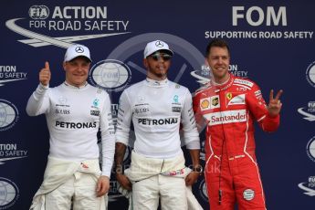 World © Octane Photographic Ltd. Formula 1 - Australian Grand Prix - Qualifying. Lewis Hamilton - Mercedes AMG Petronas F1 W08 EQ Energy+, Sebastian Vettel - Scuderia Ferrari SF70H and Valtteri Bottas. Albert Park Circuit. Saturday 25th March 2017. Digital Ref: 1798LB1D4547