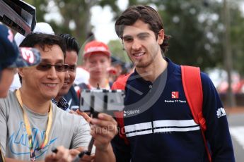 World © Octane Photographic Ltd. Formula 1 - Australian Grand Prix - Melbourne Walk. Antonio Giovinazzi – Sauber F1 Team Reserve Driver. Albert Park Circuit. Sunday 26th March 2017. Digital Ref: 1799LB1D4614