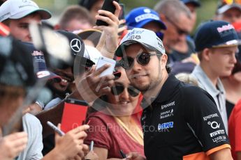 World © Octane Photographic Ltd. Formula 1 - Australian Grand Prix - Melbourne Walk. Sergio Perez - Sahara Force India VJM10. Albert Park Circuit. Sunday 26th March 2017. Digital Ref: 1799LB1D4858