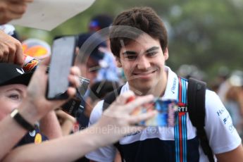 World © Octane Photographic Ltd. Formula 1 - Australian Grand Prix - Melbourne Walk. Lance Stroll - Williams Martini Racing FW40. Albert Park Circuit. Sunday 26th March 2017. Digital Ref: 1799LB1D5045