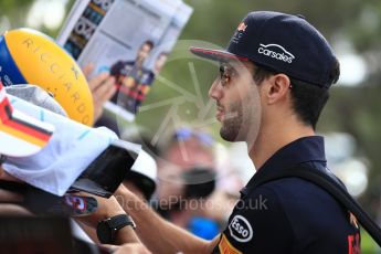 World © Octane Photographic Ltd. Formula 1 - Australian Grand Prix - Melbourne Walk. Daniel Ricciardo - Red Bull Racing RB13. Albert Park Circuit. Sunday 26th March 2017. Digital Ref: 1799LB1D5077