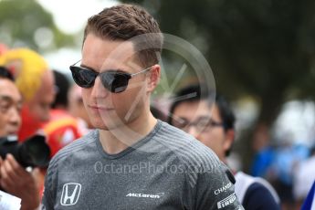 World © Octane Photographic Ltd. Formula 1 - Australian Grand Prix - Melbourne Walk. Stoffel Vandoorne - McLaren Honda MCL32. Albert Park Circuit. Sunday 26th March 2017. Digital Ref: 1799LB1D5128