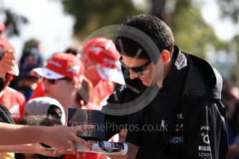 World © Octane Photographic Ltd. Formula 1 - Australian Grand Prix - Thursday - Melbourne Walk. Esteban Ocon - Sahara Force India. Albert Park Circuit. Thursday 23rd March 2017. Digital Ref: 1789LB1D7847