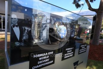 World © Octane Photographic Ltd. Formula 1 - Australian Grand Prix - Thursday - Winner Trophies on display on Melbourne Walk. Albert Park Circuit. Thursday 23rd March 2017. Digital Ref: 1789LB2D3959