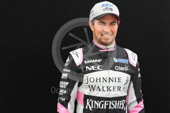 World © Octane Photographic Ltd. Formula 1 - Australian Grand Prix - FIA Driver Photo Call. Sergio Perez - Sahara Force India VJM10. Albert Park Circuit. Thursday 23rd March 2017. Digital Ref: 1790LB1D8577