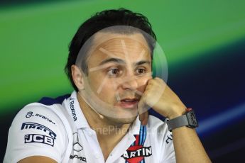 World © Octane Photographic Ltd. Formula 1 - Australian Grand Prix - FIA Press Conference. Felipe Massa - Williams Martini Racing FW40. Albert Park Circuit. Thursday 23rd March 2017. Digital Ref: 1791LB1D0037
