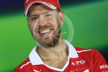 World © Octane Photographic Ltd. Formula 1 - Australian Grand Prix - FIA Press Conference. Sebastian Vettel - Scuderia Ferrari SF70H. Albert Park Circuit. Thursday 23rd March 2017. Digital Ref: 1791LB1D9730