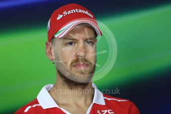 World © Octane Photographic Ltd. Formula 1 - Australian Grand Prix - FIA Press Conference. Sebastian Vettel - Scuderia Ferrari SF70H. Albert Park Circuit. Thursday 23rd March 2017. Digital Ref: 1791LB1D9777